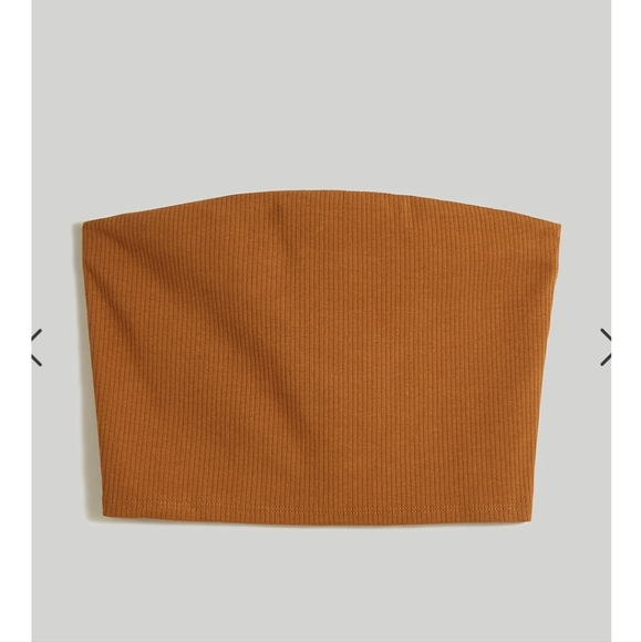 NWT Madewell Crop Tube Top in Sleekhold Brown - Picture 5 of 7